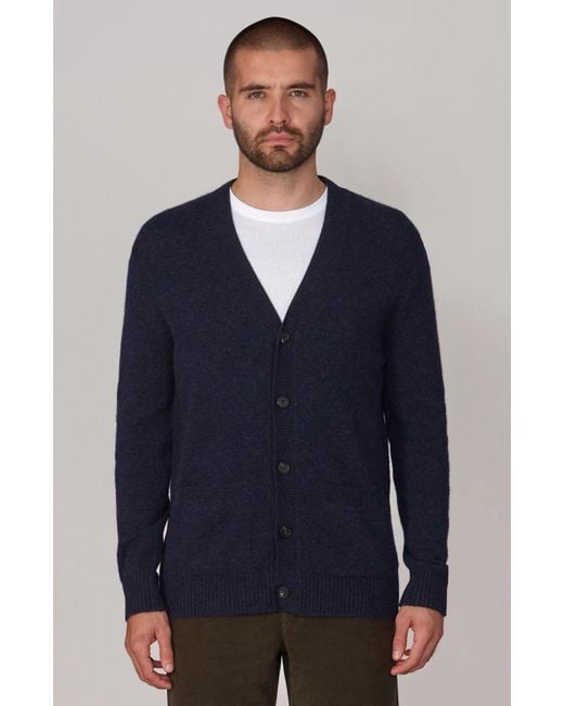 Paul James Knitwear Blue Lambswool Alfie Cardigan for men