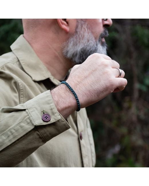 Harbour Uk Blue Aqua & Waxed Cord Bracelet – Handmade for men