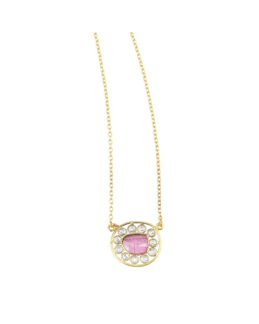 Opium Jewels White Tourmaline Crystal Jali Necklace