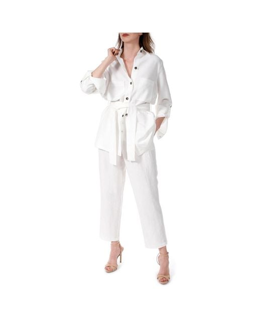 AGGI by HALEWSKI White Iga Cream Pants