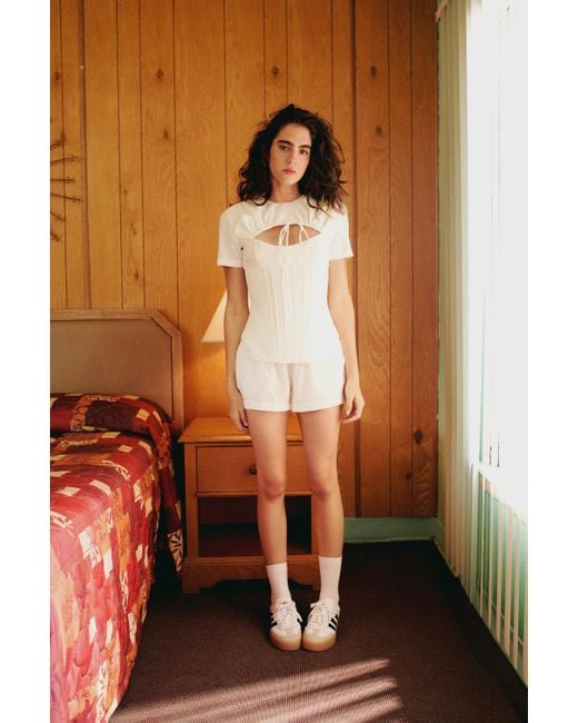 Pcfg White Tailored Corset Tee Top