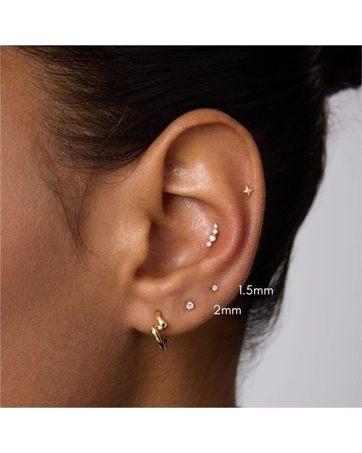 Vanhi White 14K Solid Lab-Grown Diamond Prong Set Flat Back Stud
