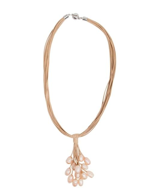 Saachi White Tahitian Wax Corded Classic Pearl Necklace