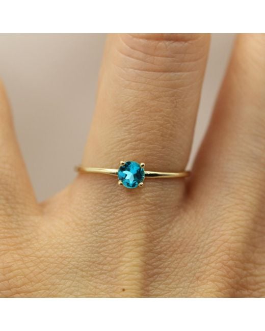 VicStoneNYC Fine Jewelry White March Birthstone Aquamarine Ring