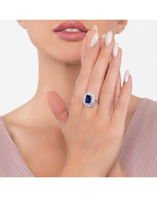 Latelita London Metallic Countess Cocktail Ring Sapphire