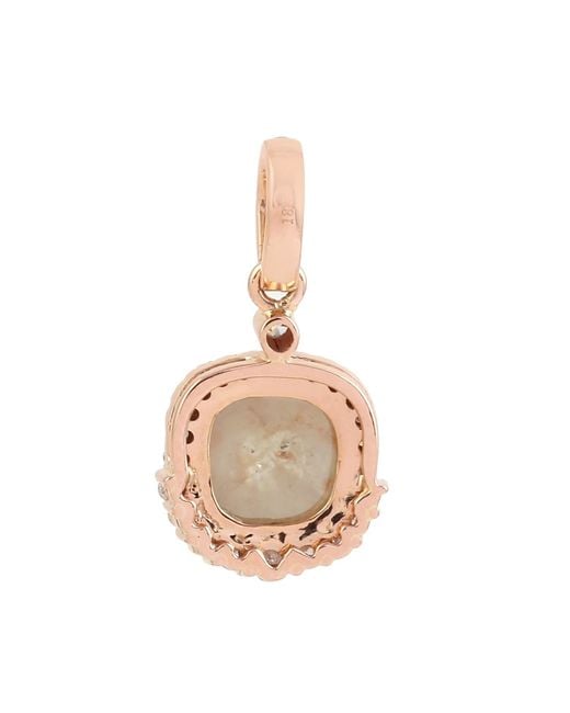 Artisan Metallic Rose Ice Diamond Halo Pendant