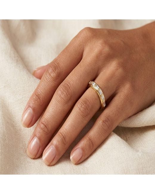 Artisan Metallic 14K Emerald Cut Diamond Half Eternity Band Ring