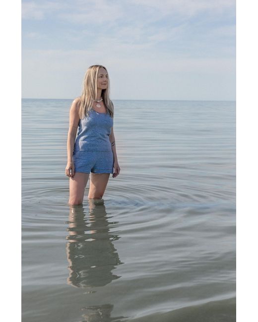SALANIDA Blue Sabbia Tank Top And Shorts Set Light