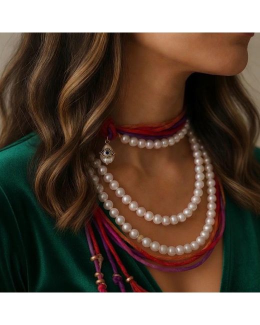 Persia Dona Jewelry Red Exotic Pearl Necklace