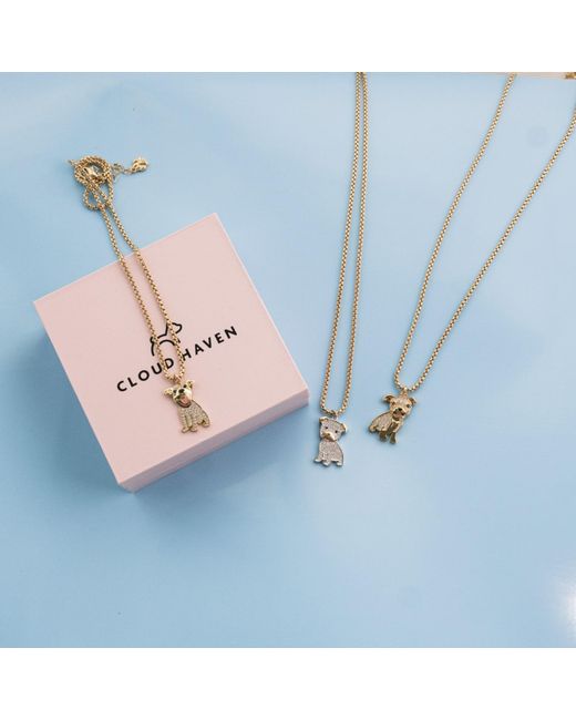 Cloud Haven Metallic Mini Cz Bulldog Pendant Necklace