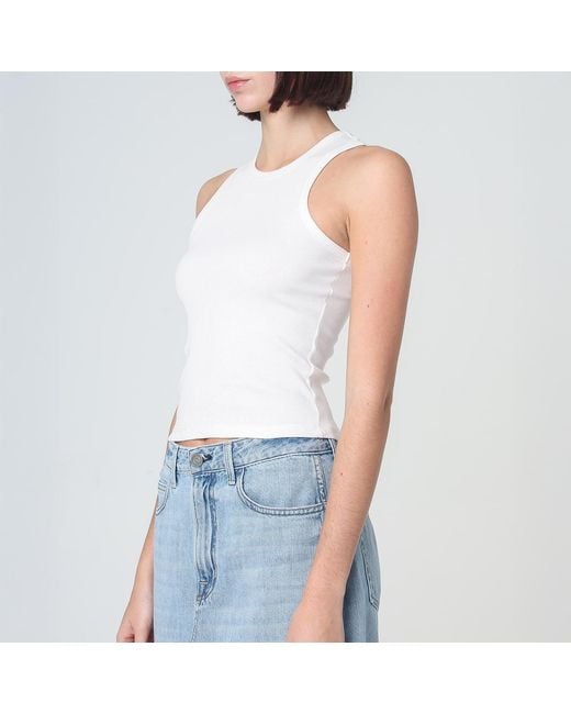 NOEND White Daisy Rib Tank Top