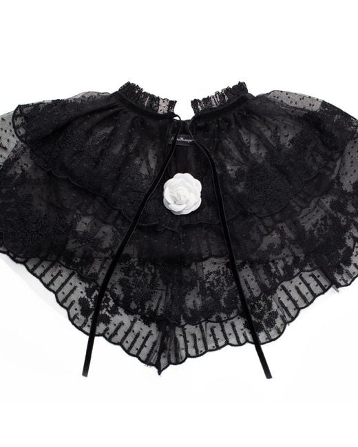 Azima Musayeva Black Dalila Floral Collar