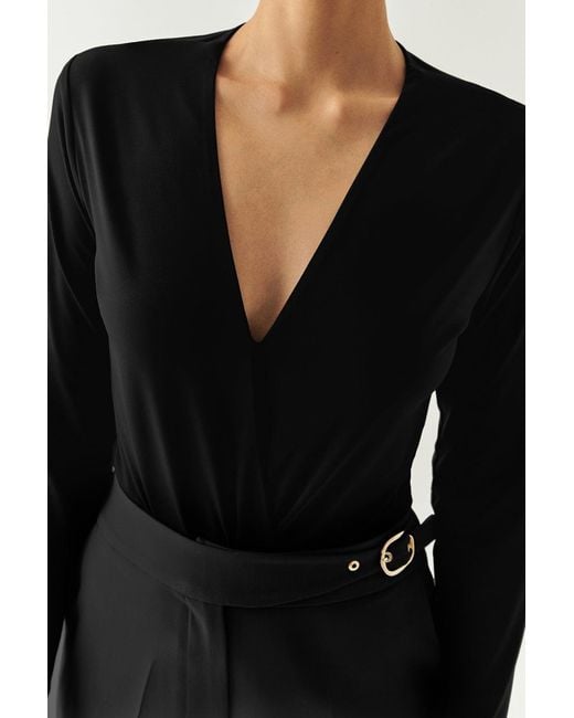 Exquise Black Meilani Long Sleeve Blouse