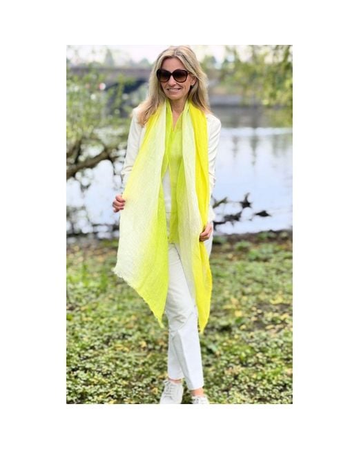 Heritagemoda Green Handmade Ombré Linen Scarf