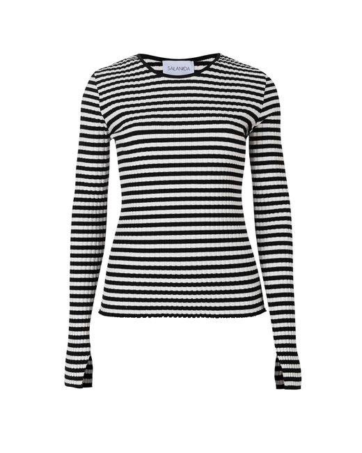SALANIDA Black Brera Long-Sleeve Top B&W