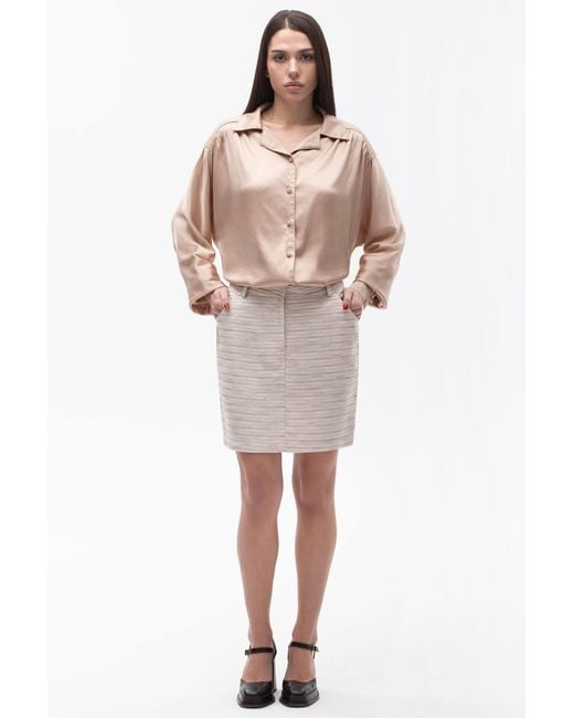 Maison Bogomil Gray Straight Mini Skirt
