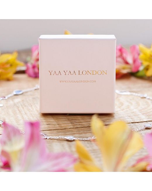 YAA YAA LONDON Natural Sterling Silver Grande Amber Tan Gemstone Adjustable Ring