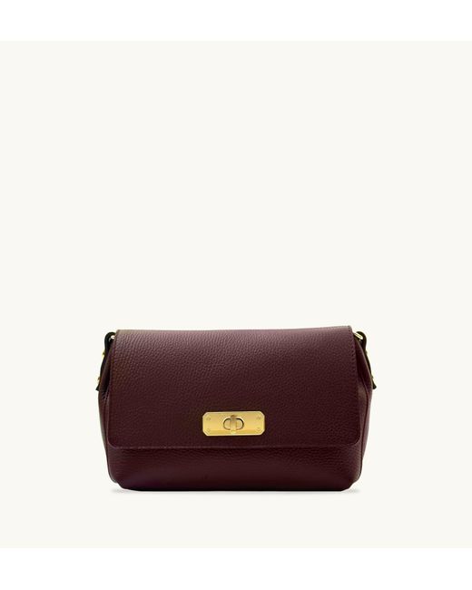 Apatchy London Purple The Maisie Midi Port Leather Bag