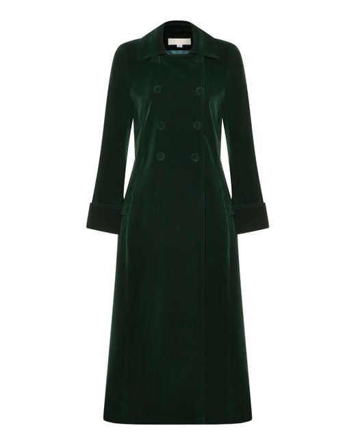 Guinea London Green Long Velvet Coat