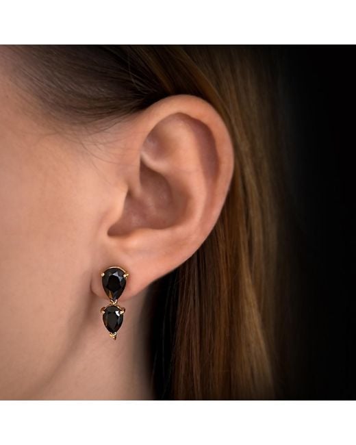 SALLY SKOUFIS Metallic Pure Drop Earrings With Made Mix Cz Diamond Stimulant