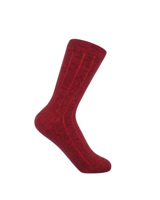 Peper Harow - Made in England Red Indulgent Cashmere Socks