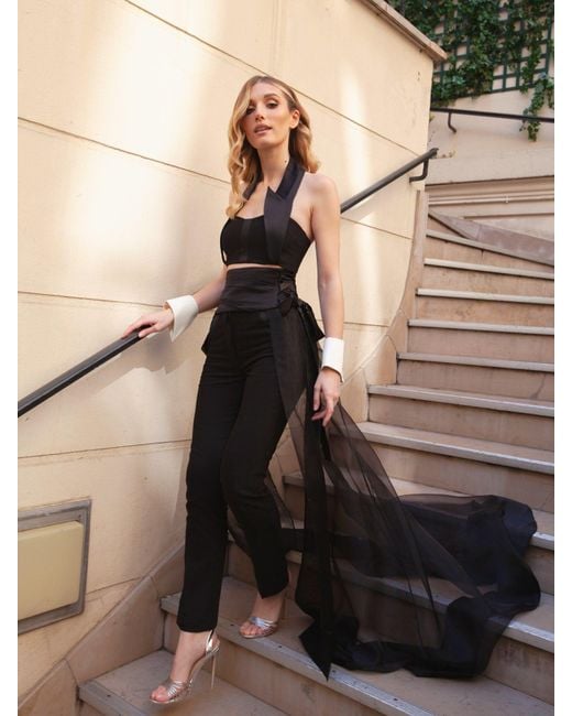 Tia Dorraine Black Hypnotic Glow Sheer Organza Overskirt