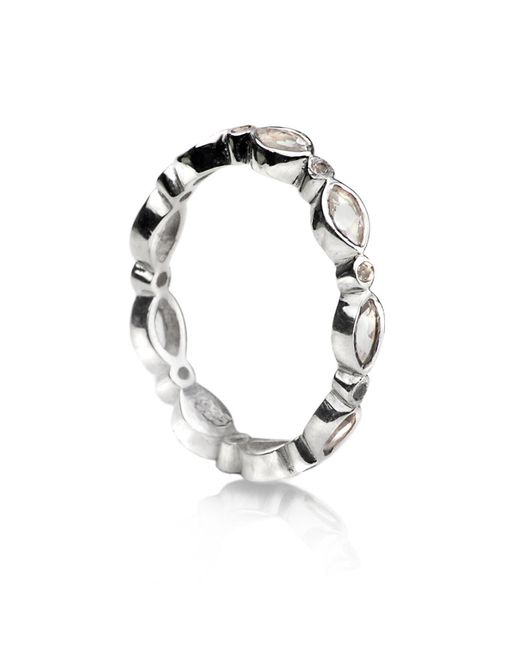 The Jewellery Store London White Eternity Band With Topaz