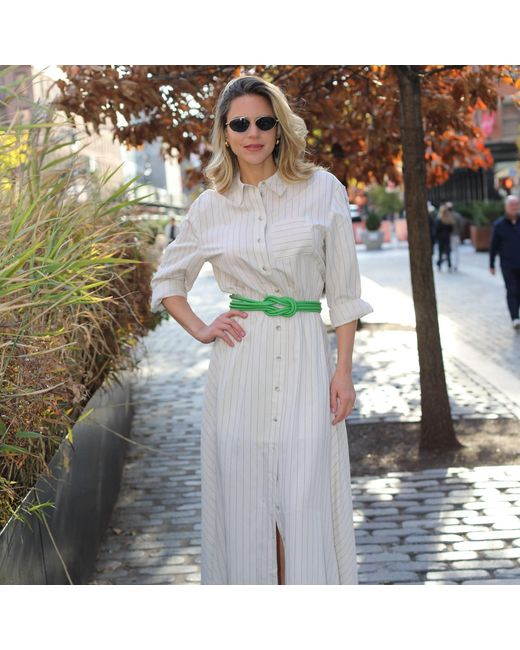 BeltBe Green Knot Leather Belt