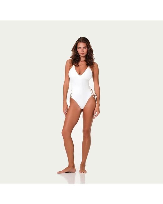 Cherina Beachwear Llc White Ibiza Swimsuit