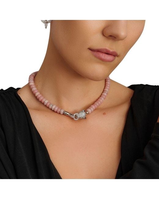 Nialaya Red Opal Choker With Panther Head
