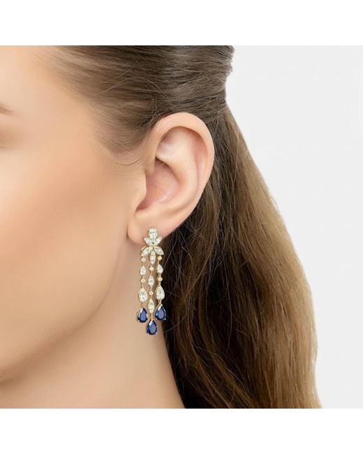 Latelita London Blue Duchess Sapphire Drop Earrings
