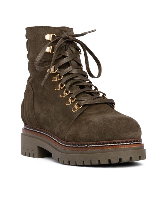 Beautiisoles by Robyn Shreiber Made in Italy Brown Ronnie Khaki Suede Comfortable Work Hiking Snow Bootie