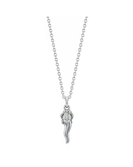 Unaloe Metallic Sterling See No Evil Italian Horn Pendant Necklace