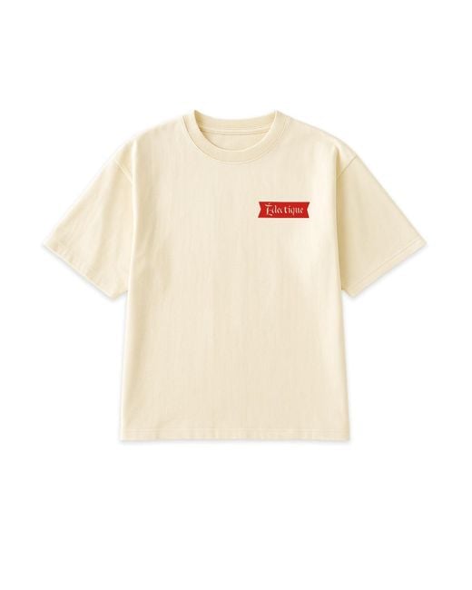 Éclectique Natural Date Night Cream Graphic T-Shirt for men