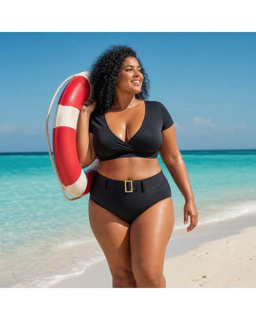 Saint Grace Black Playa Negra Plus Size Two-Piece Bathing Suit