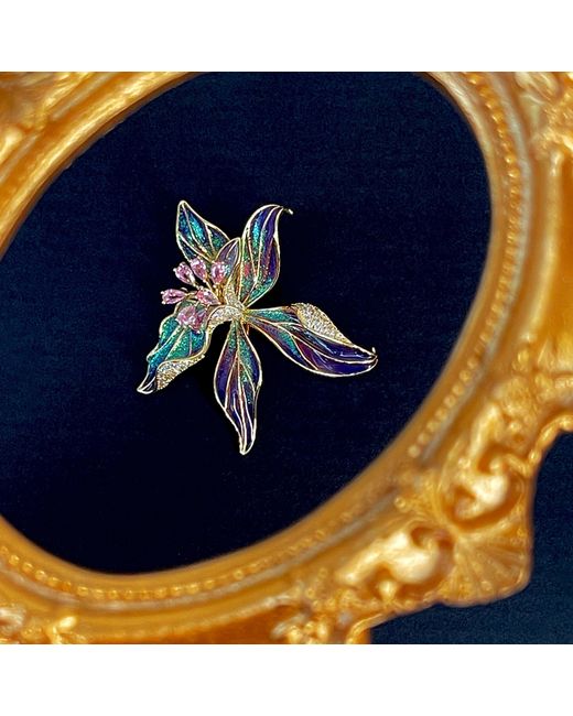Ninemoo Multicolor Iris Bloom Elegance Brooch