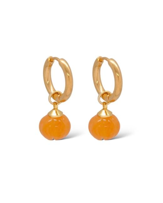 VALERIE CHIC Orange Pumpkin Aventurine Earrings 18K