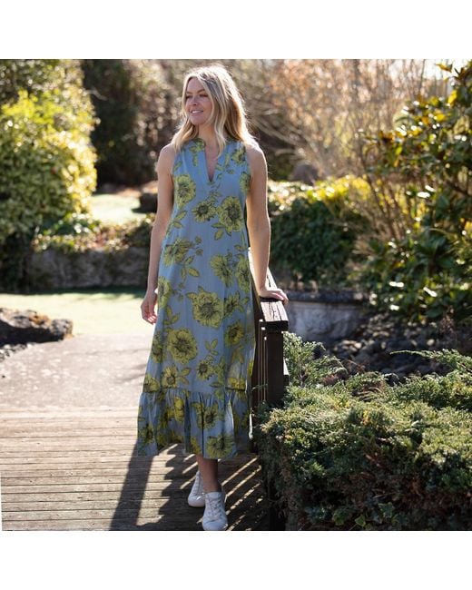 At Last Green Cotton Lombock Midi Dress