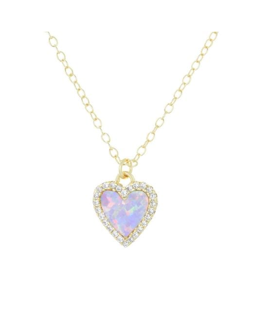 KAMARIA Blue Mini Opal Heart Necklace With Crystals