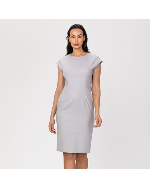 Smart and Joy Gray Neutrals Minimalist Tailor Dress