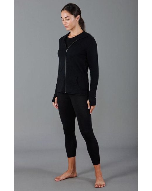 Paul James Knitwear Blue Heavyweight Merino Activewear Hooded Eirene Jumper