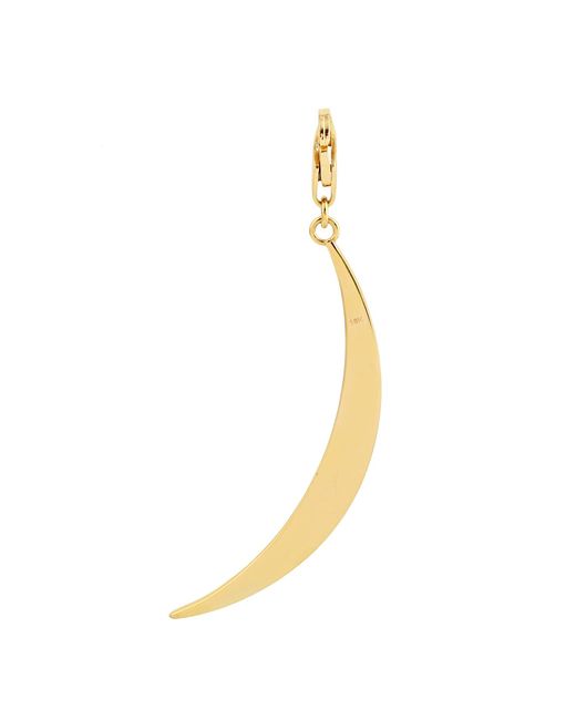 Artisan Metallic With Diamond Enamel Crescent Moon Pendant