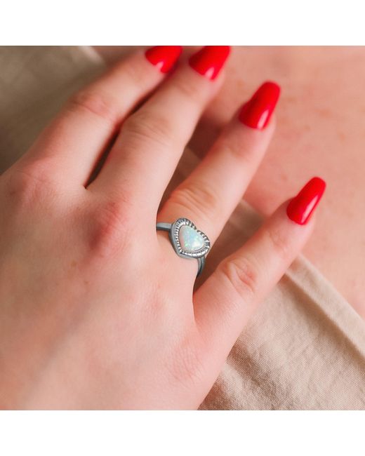 Luna Charles Metallic Roxanne Opal Heart Ring