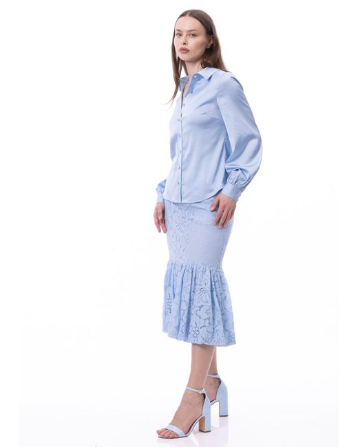 Carloslines Blue Button Down Long Sleeve Shirt