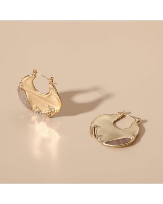 Rare Matters Jewelry Metallic Gemstone Huggie Earrings
