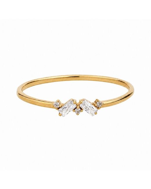 Belinda Jewelz Metallic Topaz Double Baguette Birthstone Ring