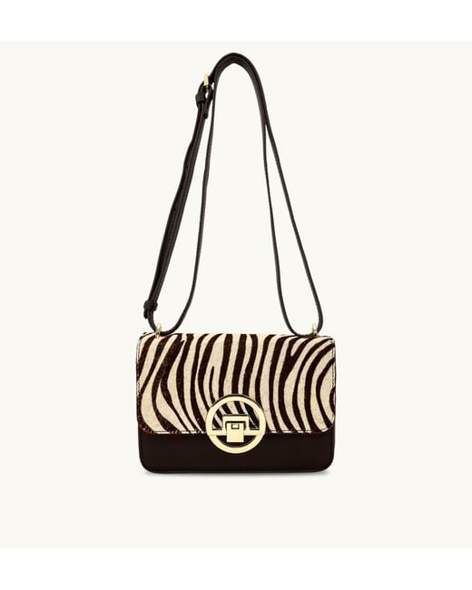 Apatchy London Black The Tilly Zebra Hair-On Leather Bag