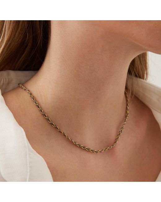 Spero London Metallic Handmade Rope Braided Sterling Beaded Chain Necklace