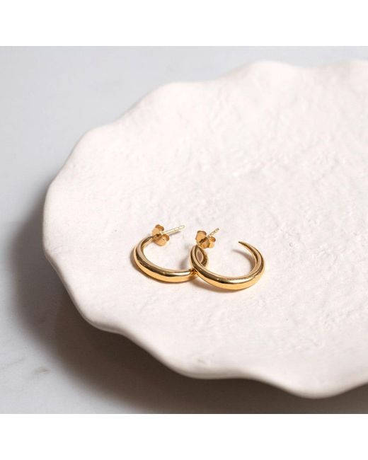 Auree Jewellery Metallic Alta Gold Vermeil Crescent Shaped Hoops