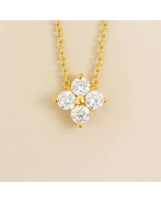 Juvetti Metallic Petale Necklace Set With Diamonds